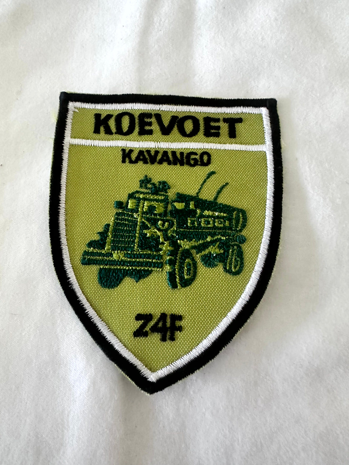 Koevoet Kavango Z4F original embroidered shield patch with Casspir